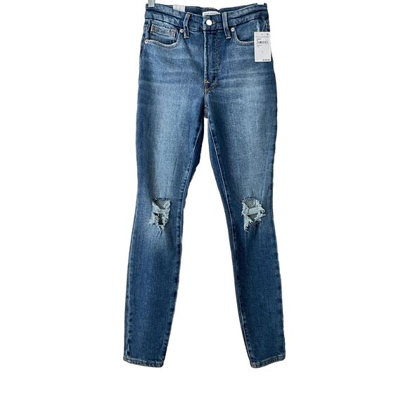 Good American Jeans Size 0 Blue Good Waist Skinny Waist Nipping High Rise - Picture 1 of 11